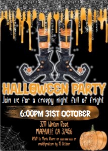 Halloween Witches Legs Invitation: Halloween Witches Legs Invitation
