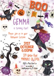 Halloween Boo Birthday Invitation: Halloween Boo Birthday Invitation