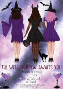 Halloween Witches Brew Pink Purple Invitation: Halloween Witches Brew Pink Purple Invitation