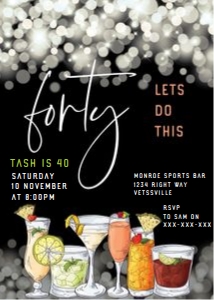 40 Lets Do This Birthday Cocktails Invitation design preview