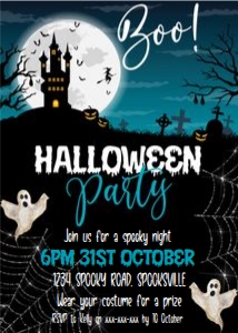 Halloween Boo House Party Invitation: Halloween Boo House Party Invitation