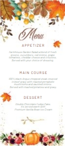 Thanksgiving Menu 4x9: Thanksgiving Menu 4x9