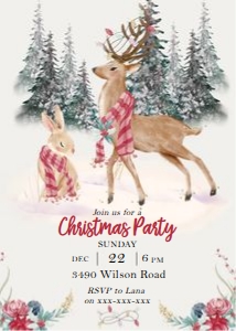 Woodland Animal Christmas Invitation: Woodland Animal Christmas Invitation