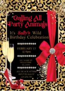 Party Animal Leopard Birthday Invitation design preview
