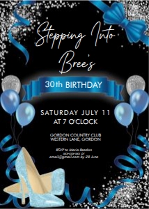 Stepping Into Blue Shoes Birthday Invitation design preview
