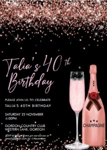 Pink Champagne Invitation design preview