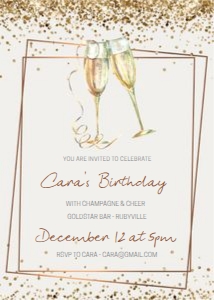 Champagne Glasses Invitation design preview