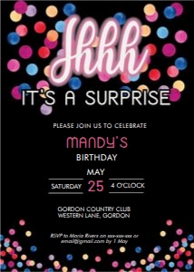 Confetti Surprise Invitation design preview