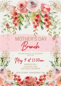 Gold Garden Mothers Day Brunch Invitation design preview