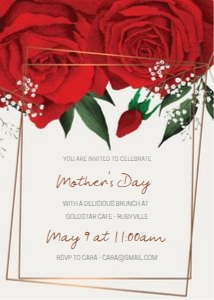 Red Rose Mothers Day Invitation design preview