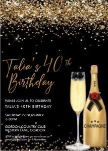 Gold Champagne Invitation design preview