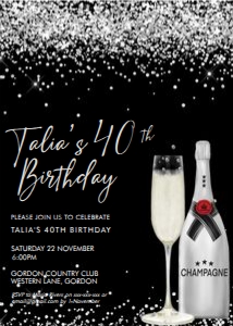 Silver Champagne Invitation design preview