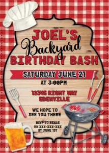 BBQ Birthday Bash Beer  Invitation design preview