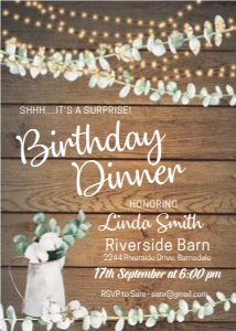 Rustic Wood Cotton Birthday Invitation design preview