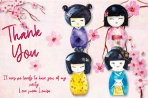 Japanese Dolls Thank You Card design preview