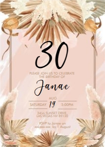 Dried Foliage Birthday Invitation design preview