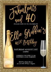 Gold Foil Champagne Invitation design preview