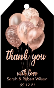 Rosegold Balloons Thank You Tag design preview