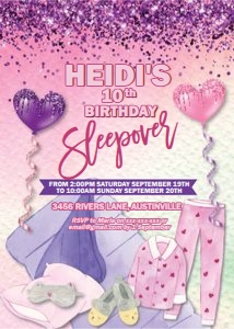 Pyjama Sleepover Invitation design preview