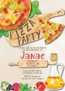 Pizza Party Invitation design preview