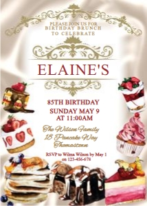Brunch Cakes Birthday Invitation design preview