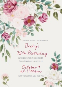 Country Roses Birthday Invitation design preview