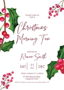 Christmas Holly Invitation: Christmas Holly Invitation