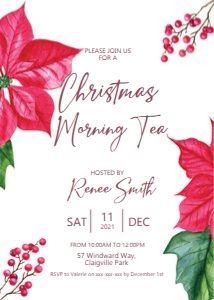 Christmas Poinsettia Invitation: Christmas Poinsettia Invitation