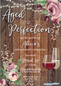 Aged to Perfection Wood Birthday Invitation design preview