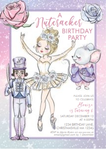 Nutcracker Ballerina Birthday Invitation: Nutcracker Ballerina Birthday Invitation