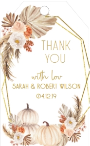 Fall White Pumpkin Thank You Tag design preview
