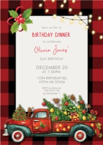 Red Buffalo Check Christmas Invitation: Red Buffalo Check Christmas Invitation