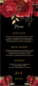 Red Black Floral Menu 4x9 design preview