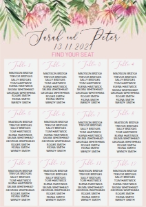 Pink Protea Find Your Seat Sign A2 design preview