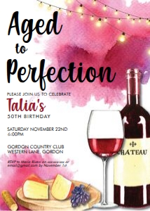 Aged to Perfection Wine Invitation White design preview
