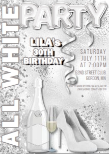 All White Party Invitation design preview