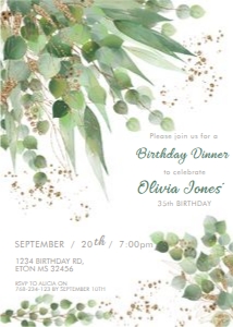 Boho Eucalyptus Invitation design preview