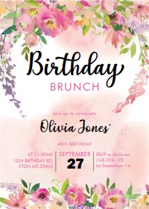Pink Floral Spring Invitation design preview