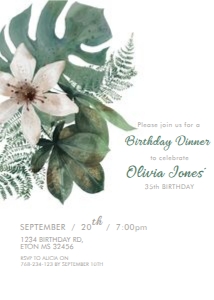 Boho Green Tropical Invitation design preview