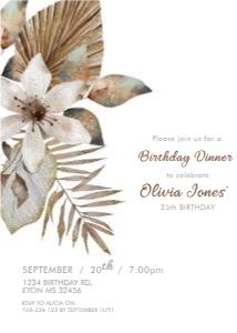 Boho Brown Tropical Invitation design preview