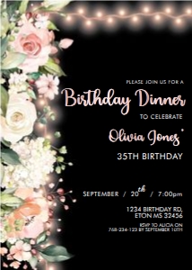 Pink Rose Blush Lights Invitation design preview