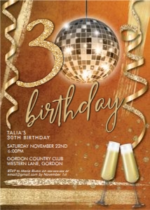 Orange Gold Glitter Invitation design preview