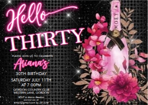 Pink Moet Hello Invitation design preview