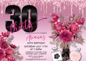 Pink Champagne Perfume Invitation design preview