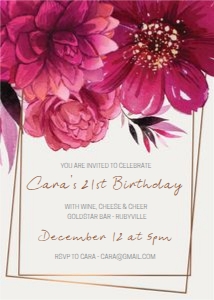Big Floral Hot Pink Birthday Invitation design preview