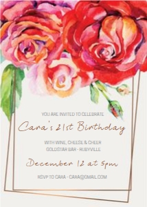 Big Floral Red Pink Birthday Invitation design preview