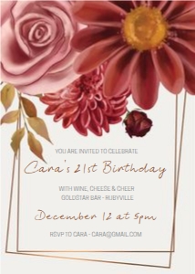 Big Fall Floral Birthday Invitation design preview
