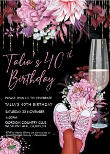 Light Pink Sneakers Invitation design preview