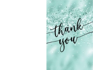Mint Green Black Thank You Card 4x6 design preview