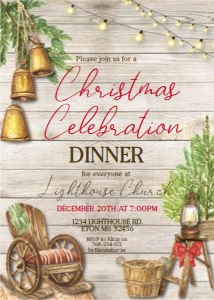 Christmas Celebration Rustic Chair Decor Invitation: Christmas Celebration Rustic Chair Decor Invitation